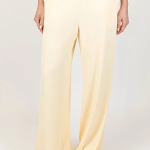 Kontatto - Pantalone palazzo in tessuto fluido con elastico in vita