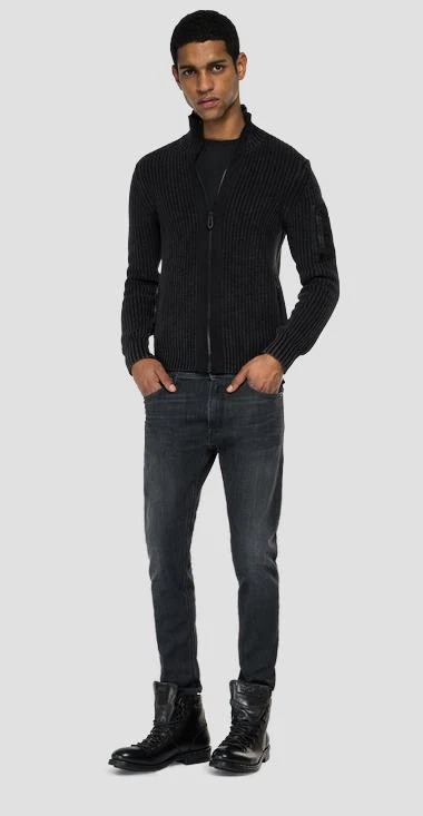 Cardigan con zip in puro cotone - immagine 4