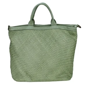 Borsa grande in pelle intrecciata