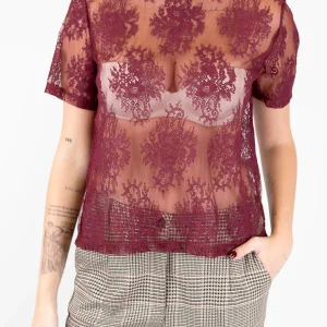 Haveone - T-shirt ricamata in pizzo