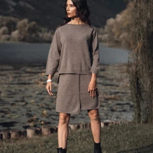 Gonna in maglia misto lana