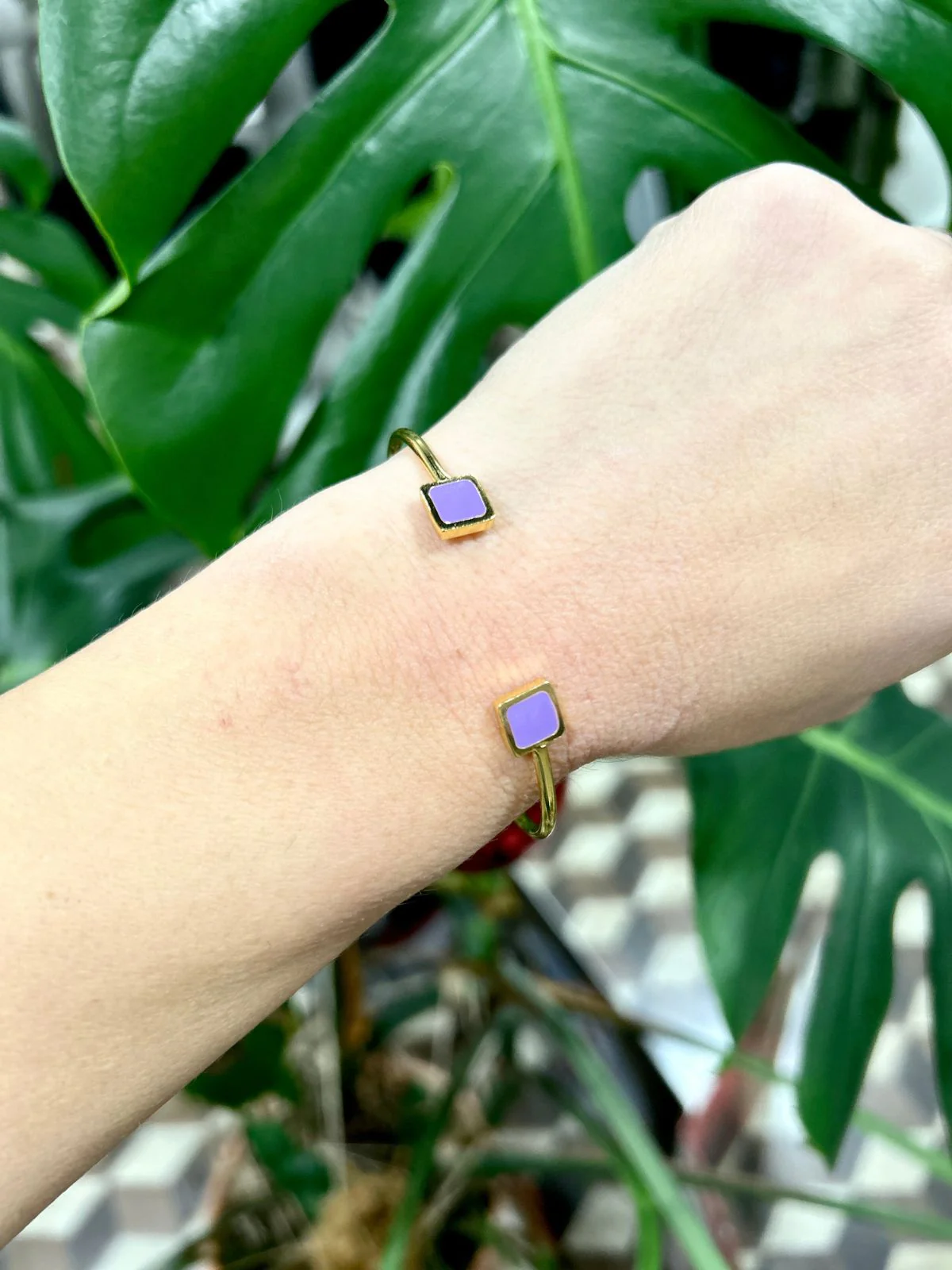 Bracciale Wire Quadrato Lilla - immagine 5