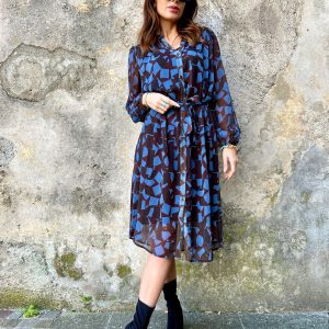 Chemisier in tessuto creponne lurex fantasia “astratta”