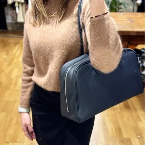 Borsa nera in vera pelle
