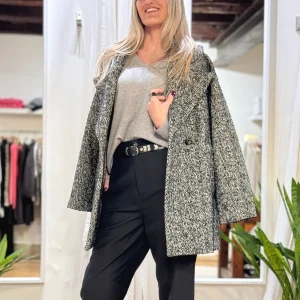 Cappotto spigato corto