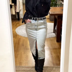 Gonna in denim elasticizzata