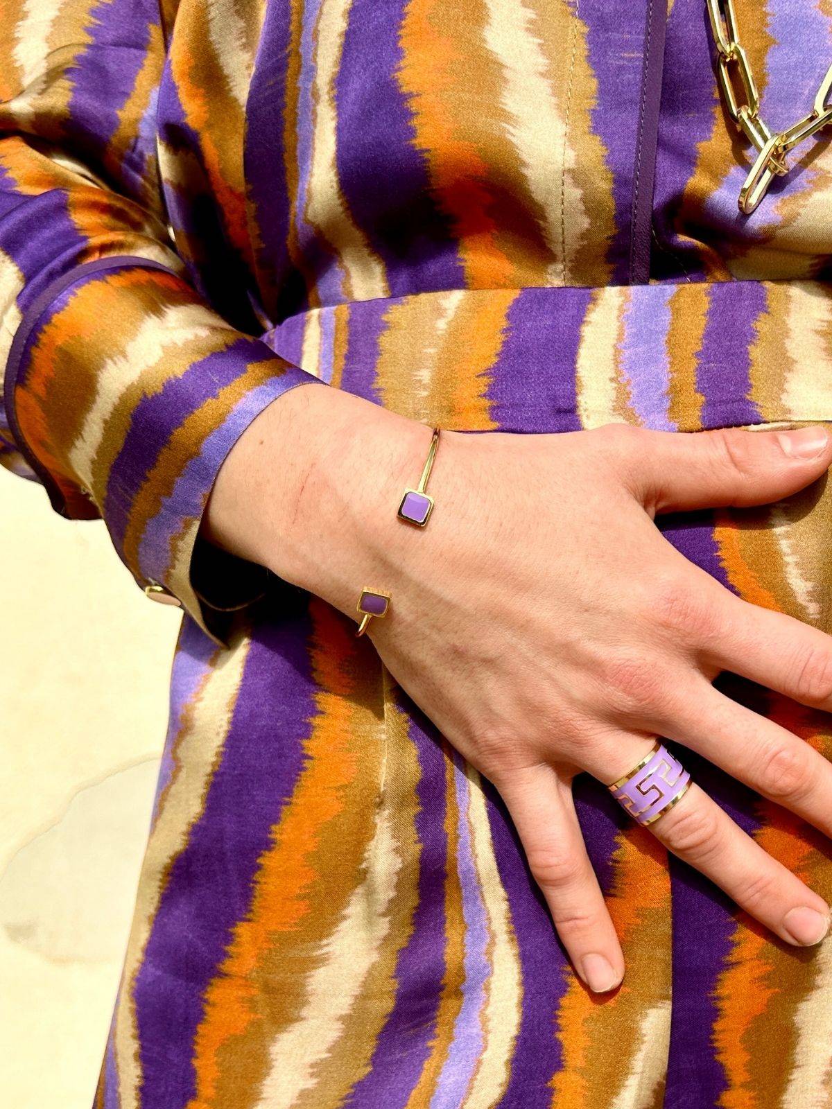 Bracciale Wire Quadrato Lilla - immagine 2