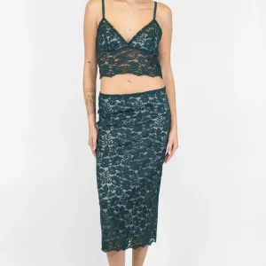Dixie - Gonna foderata in pizzo con chiusura zip sul retro