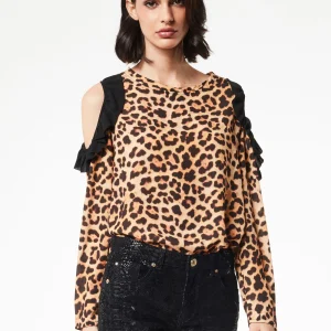 Camicia maculata con spalle cut-out