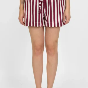 Motel - Shorts fantasia righe in viscosa leggera con coulisse