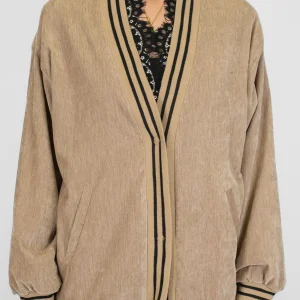 Dixie - Cardigan over con profili elastici e tasche laterali