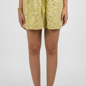 Dixie - Bermuda paillettes con coulisse in vita
