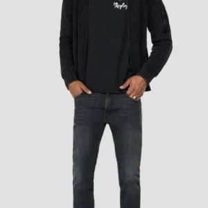 Cardigan con zip in puro cotone