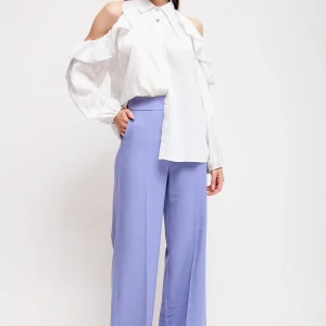 Maryley - Pantalone palazzo con elastico sul retro
