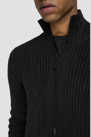 Cardigan con zip in puro cotone - immagine 5