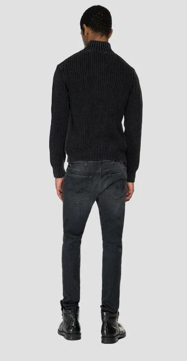 Cardigan con zip in puro cotone - immagine 3