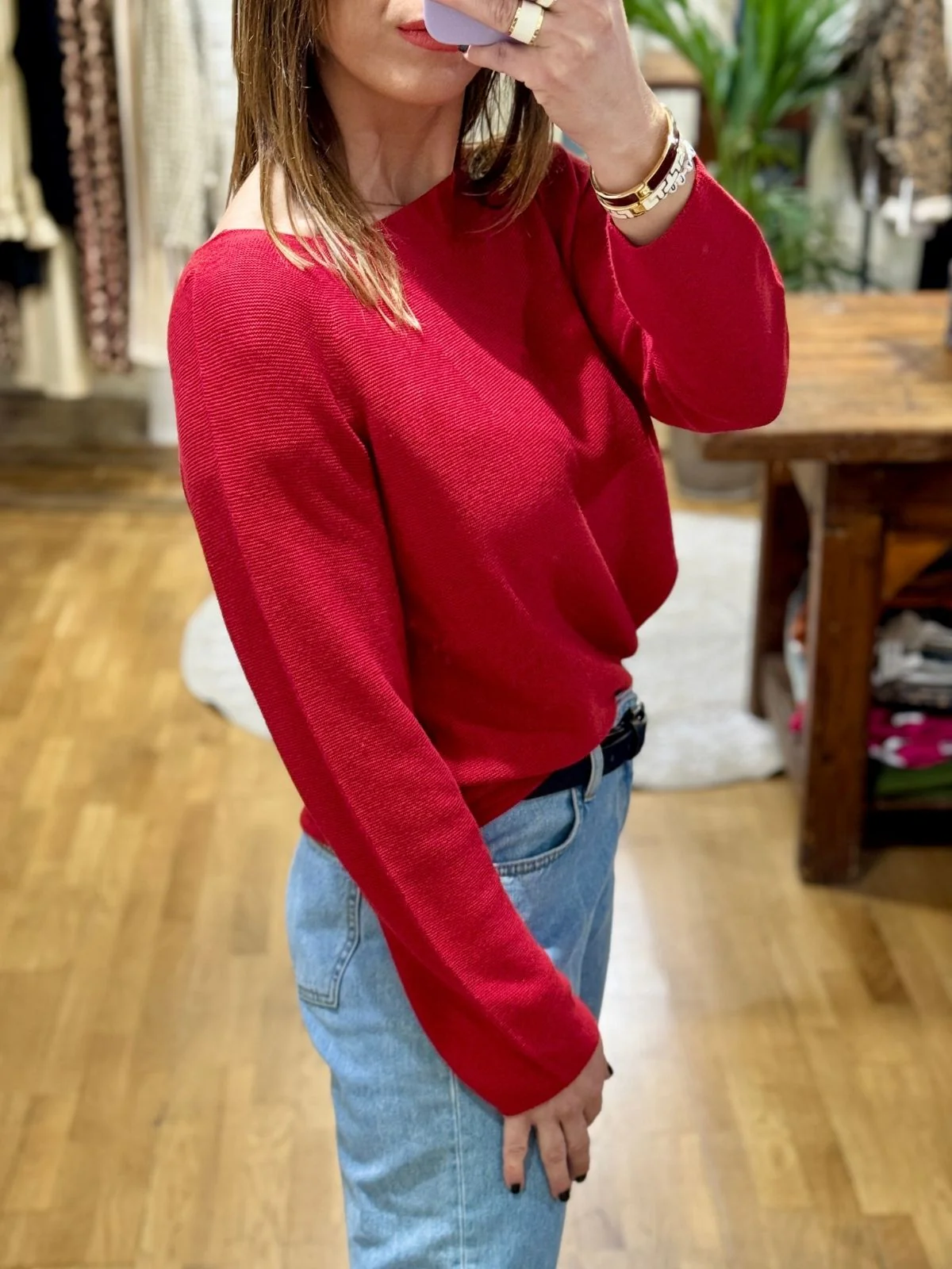 Maglia girocollo rossa - immagine 2