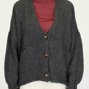 Haveone - Cardigan over in misto lana con chiusura a tre bottoni