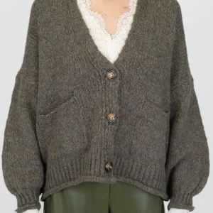 Haveone - Cardigan over in misto lana con chiusura a tre bottoni