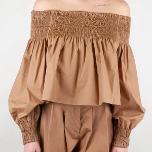 Dixie - Top scollo shiffer con manica lunga