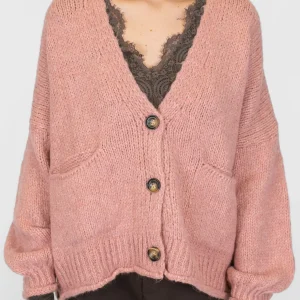 Haveone - Cardigan over in misto lana con chiusura a tre bottoni