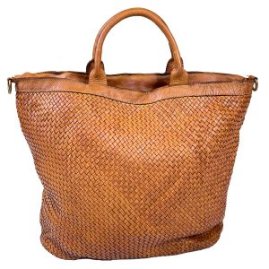 Borsa grande in pelle intrecciata