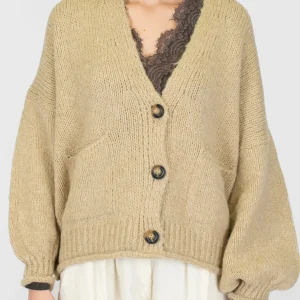 Haveone - Cardigan over in misto lana con chiusura a tre bottoni