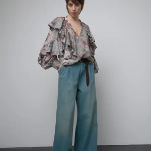 BLUSA IN VISCOSA CON STAMPA FLOREALE - SO ALLURE