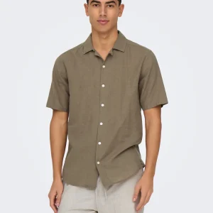 CAMICIA MISTO LINO MANICA CORTA - ONLY&SONS