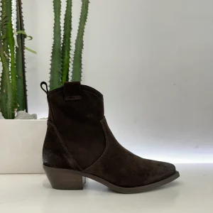 Stivaletto texano PAKY pellame scamosciato t.moro tacco 20