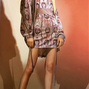 Giubbino in maglia lurex con cappuccio