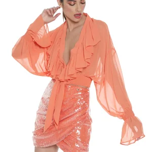 Camicia con voilants