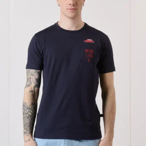 T-SHIRT CON STAMPA, TASCHINO CON RICAMO E INTERNO COLLO IN TESSUTO - V2