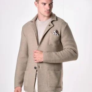 GIACCA MONOPETTO LINKS CON INTERNO COLLO E POCHETTE IN TESSUTO - V2