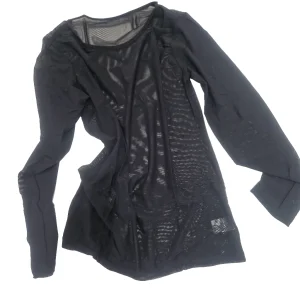 Maglia trasparente  maniche lunghe nera