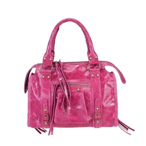 Borsa grande in pelle spalmata