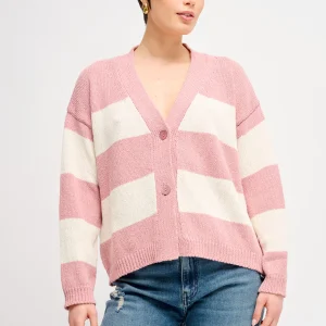 Maryley - Cardigan a righe in cotone