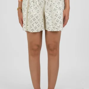 Dixie - Bermuda paillettes con coulisse in vita