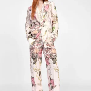 Dixie - Pantalone palazzo con elastico dietro in misto lino/viscosa