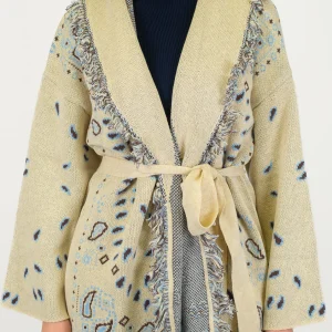 Tensione in - Cardigan fantasia bandana con frange